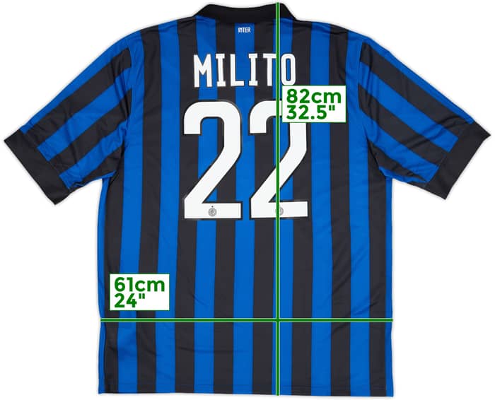 2011-12 Inter Milan Home Shirt Milito #22 (XL)