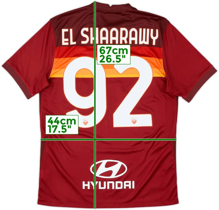 2020-21 Roma Home Shirt El Shaarawy #92 - 8/10 - (M)