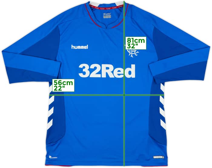 2018-19 Rangers Home L/S Shirt - 8/10 - (XXL)