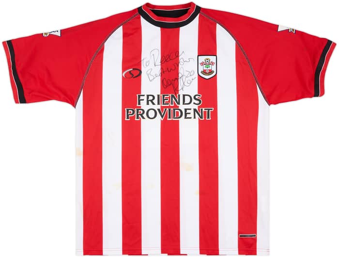 2003-04 Southampton Match Issue Signed Home Shirt Prutton #20