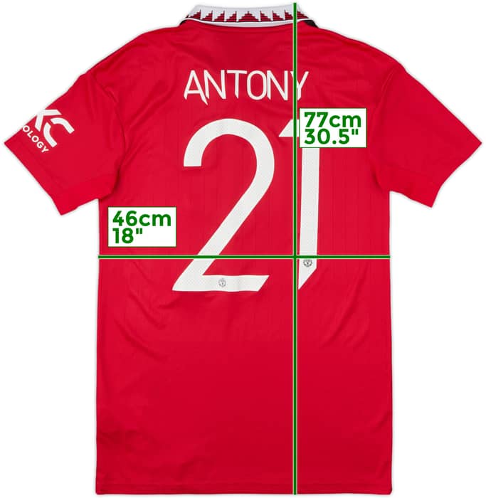 2022-23 Manchester United Home Shirt Antony #21 - 8/10 - (S)