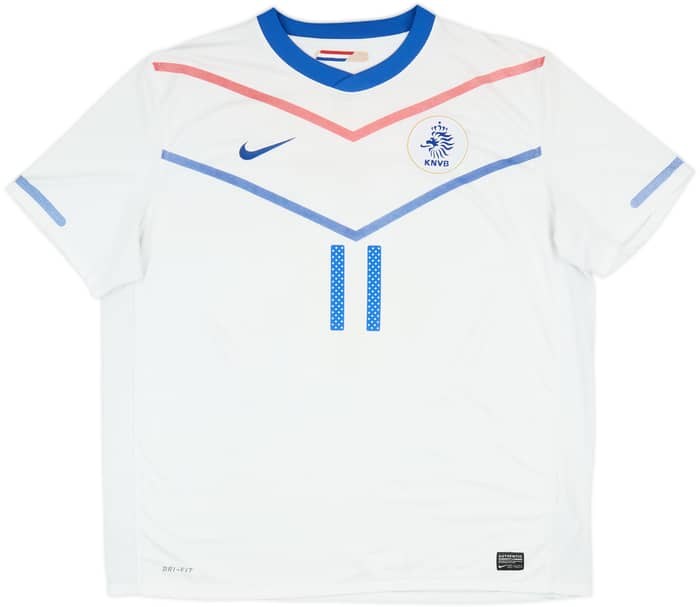 2010-11 Netherlands Away Shirt Robben #11 - 9/10 - (XXL)