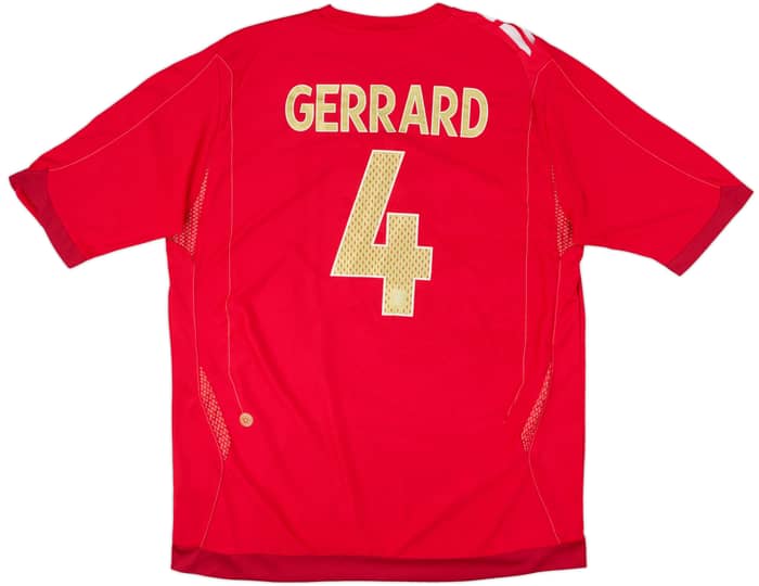 2006-08 England Away Shirt Gerrard #4 - 6/10 - (XL)