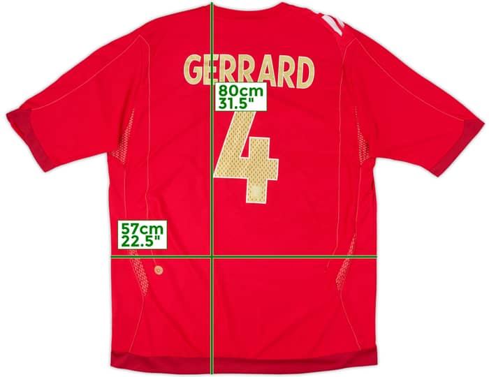 2006-08 England Away Shirt Gerrard #4 - 6/10 - (XL)