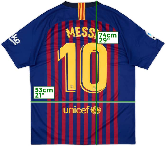 2018-19 Barcelona Home Shirt Messi #10 - 9/10 - (L)