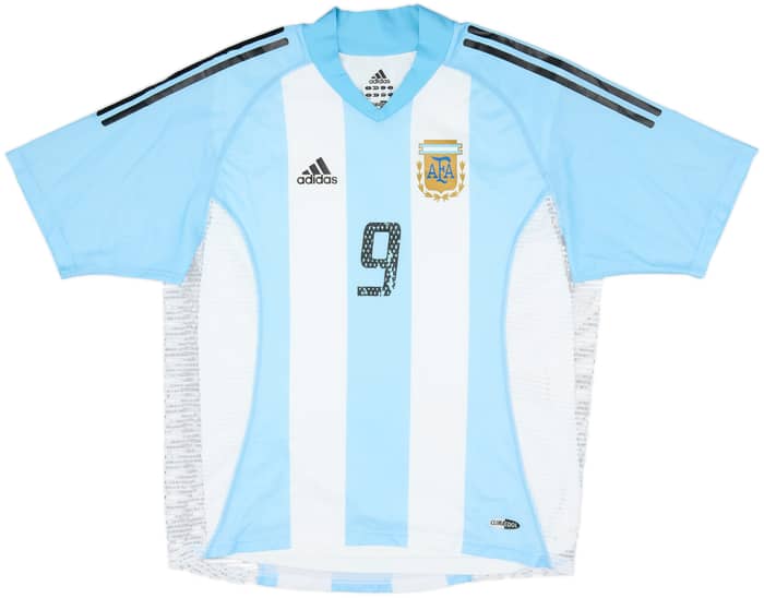 2002-04 Argentina Player Issue Home Shirt Batistuta #9 - 5/10 - (L)