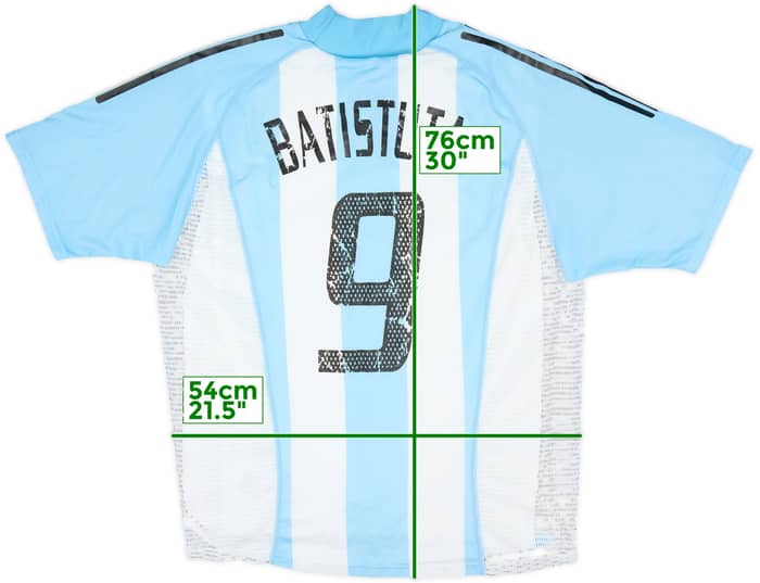 2002-04 Argentina Player Issue Home Shirt Batistuta #9 - 5/10 - (L)