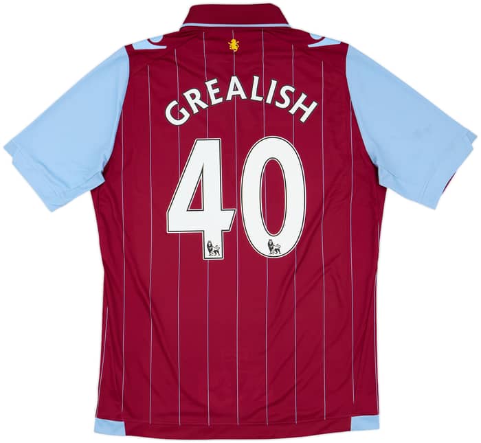 2014-15 Aston Villa Home Shirt Grealish #40 - 8/10 - (L)