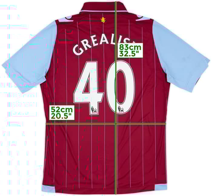 2014-15 Aston Villa Home Shirt Grealish #40 - 8/10 - (L)