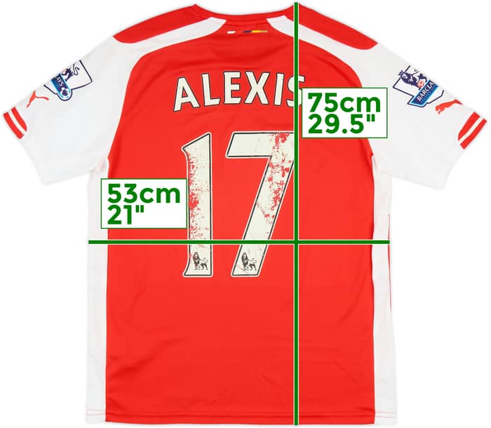 2014-15 Arsenal Home Shirt Alexis #17 - 4/10 - (M)