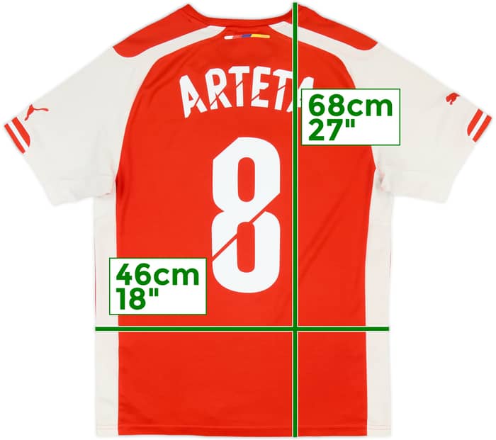 2014-15 Arsenal Home Shirt Arteta #8 - 7/10 - (S)