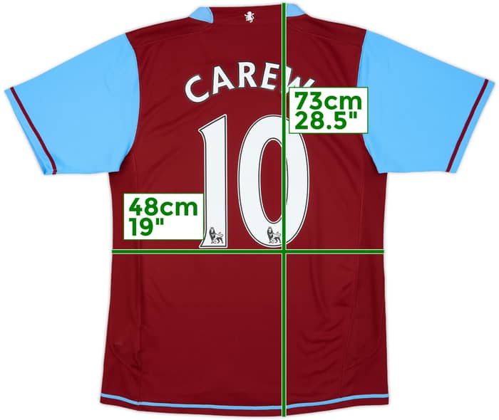 2007-08 Aston Villa Home Shirt Carew #10 - 9/10 - (S)