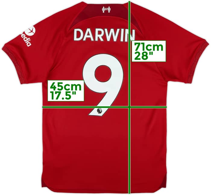 2022-23 Liverpool Home Shirt Darwin #9 - 9/10 - (XS)