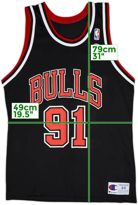 1995-98 Chicago Bulls Rodman #91 Champion Alternate Jersey - 8/10 - (L)