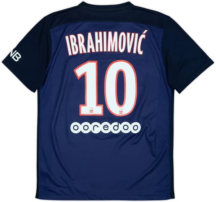 2015-16 Paris Saint-Germain Home Shirt Ibrahimovic #10 - 8/10 - (M)
