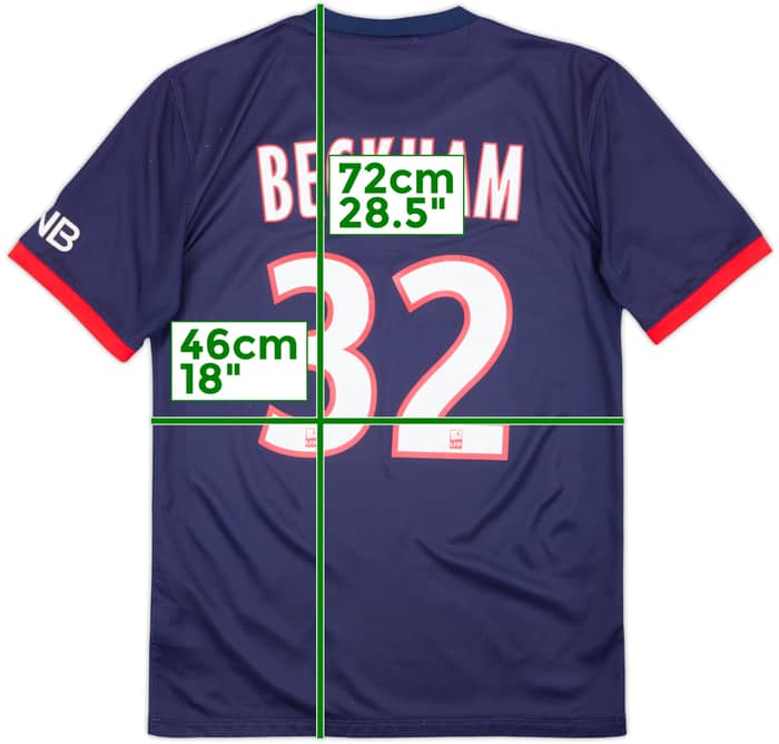 2013-14 Paris Saint-Germain Home Shirt Beckham #32 - 8/10 - (S)