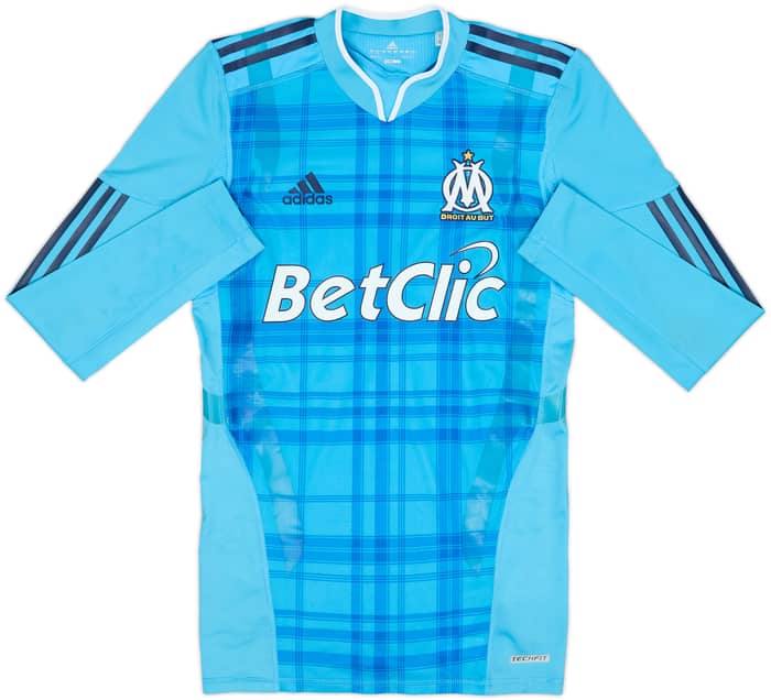 2010-11 Olympique Marseille Player Issue TechFit Away L/S Shirt Gignac #10 - 9/10 - (S)