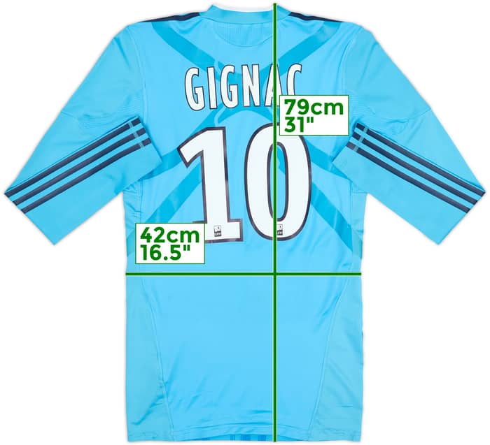 2010-11 Olympique Marseille Player Issue TechFit Away L/S Shirt Gignac #10 - 9/10 - (S)