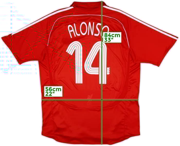 2006-08 Liverpool Home Shirt Alonso #14 - 6/10 - (XXL)