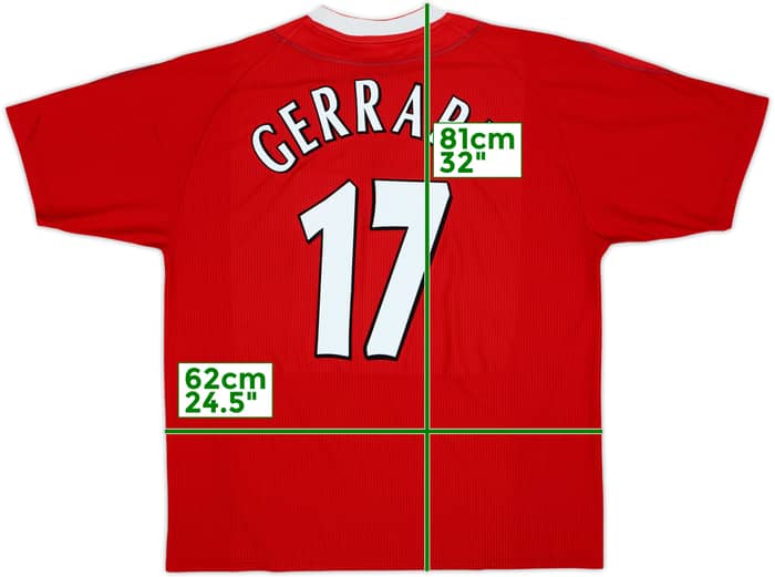 2002-04 Liverpool Home Shirt Gerrard #17 - 6/10 - (XL)