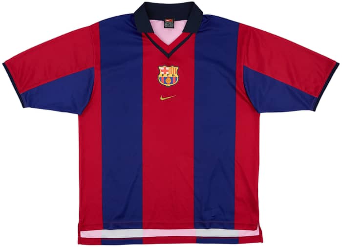 2000-01 Barcelona Basic Home Shirt Rivaldo #10 - 8/10 - (L)