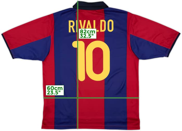 2000-01 Barcelona Basic Home Shirt Rivaldo #10 - 8/10 - (L)