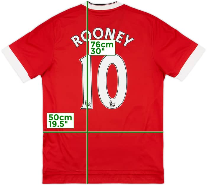 2015-16 Manchester United Home Shirt Rooney #10 - 5/10 - (M)