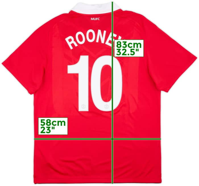2010-11 Manchester United Home Shirt Rooney #10 - 5/10 - (XL)