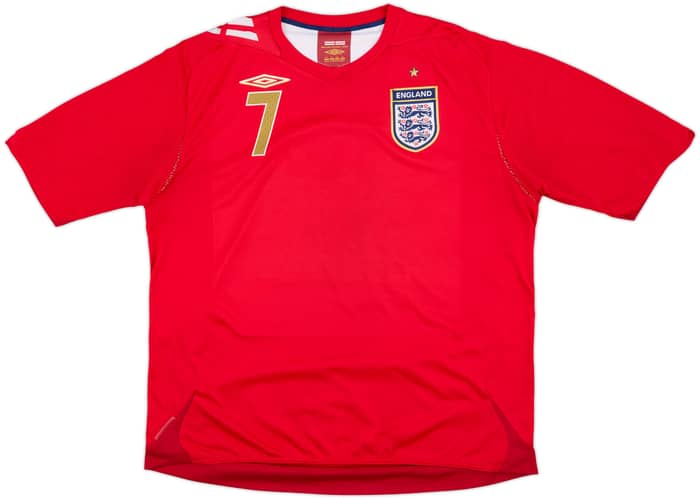 2006-08 England Away Shirt Beckham #7 - 5/10 - (XXL)