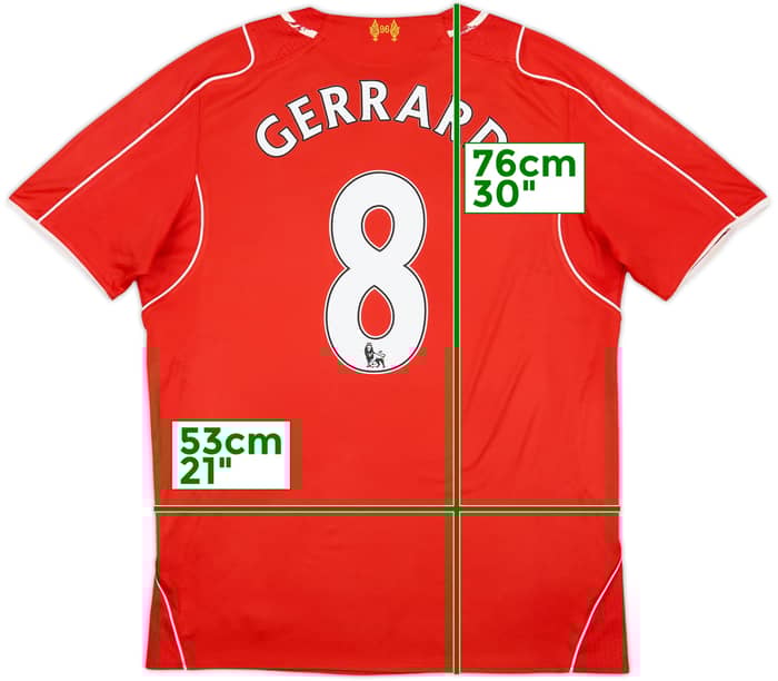 2014-15 Liverpool Home Shirt Gerrard #8 - 6/10 - (L)