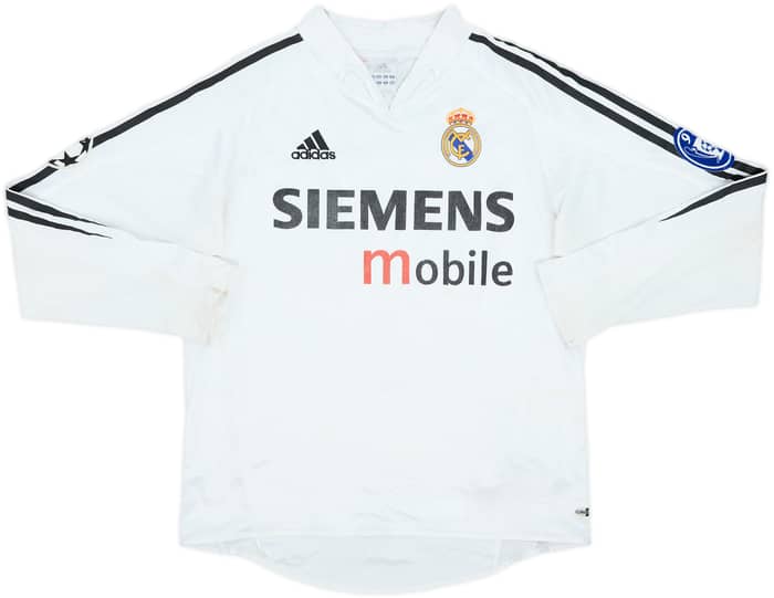 2004-05 Real Madrid Home L/S Shirt Ronaldo #9 - 5/10 - (L.Boys)