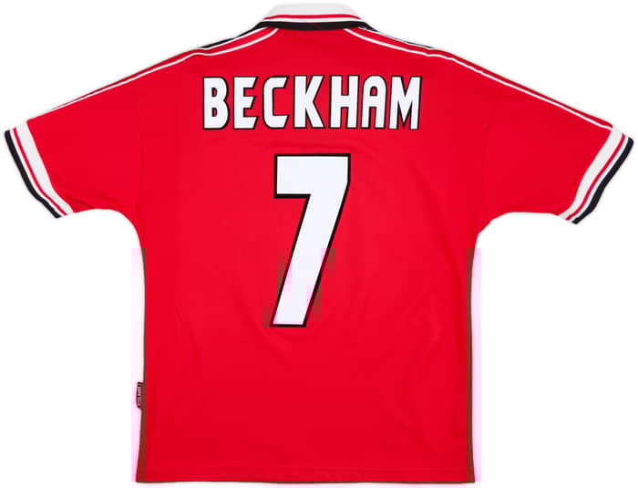1998-00 Manchester United Home Shirt Beckham #7 - 6/10 - (Y)