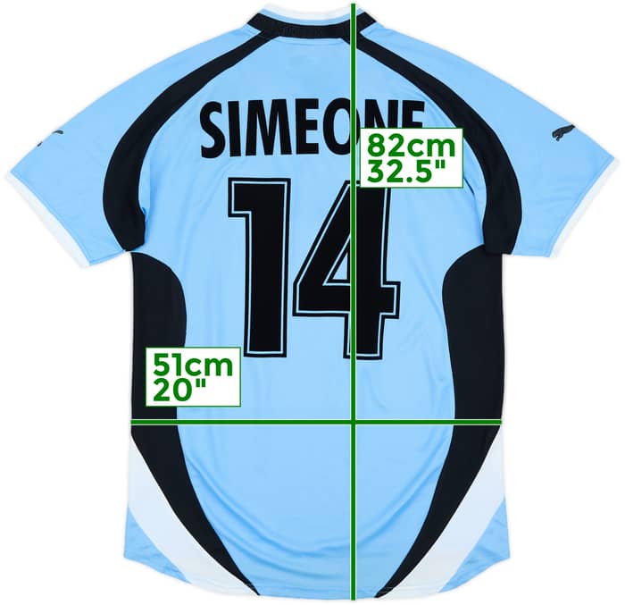 2000-01 Lazio Home Shirt Simeone #14 - 6/10 - (M)