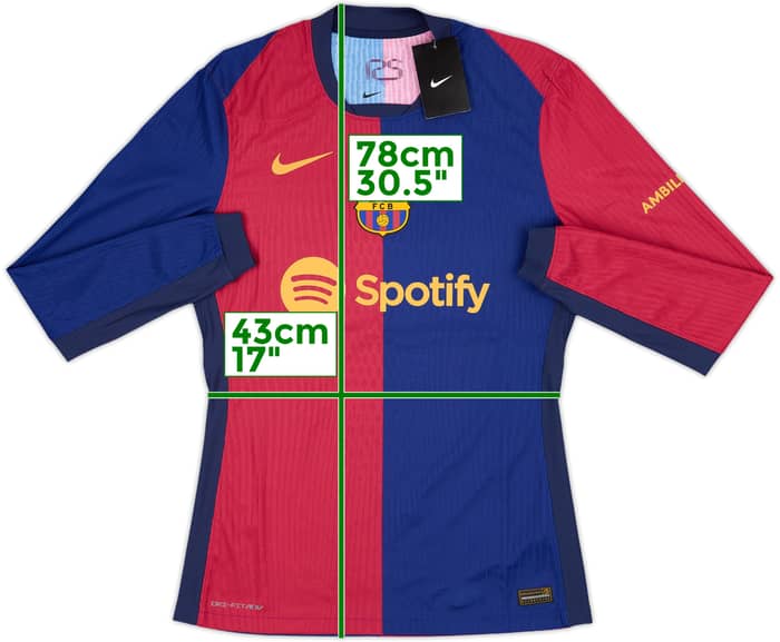 2024-25 Barcelona Authentic Home L/S Shirt (M)