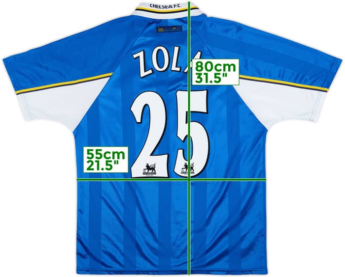 1997-99 Chelsea Home Shirt Zola #25 - 7/10 - (L)