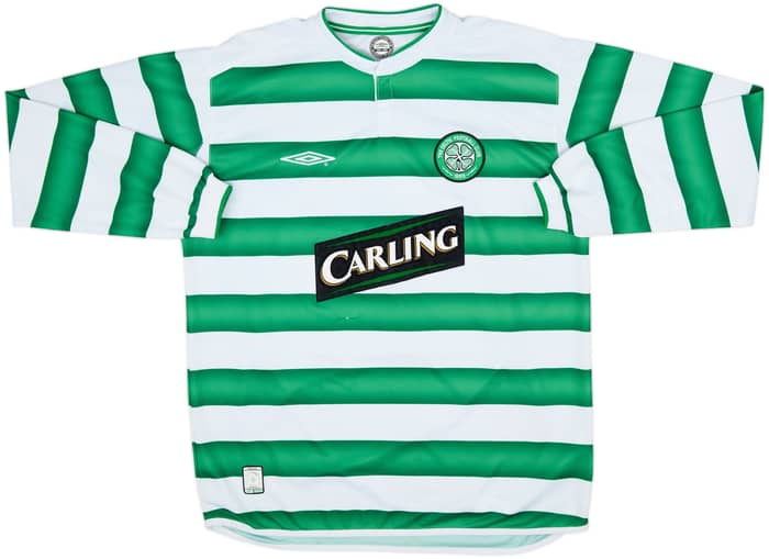 2003-04 Celtic Home L/S Shirt Larsson #7 - 5/10 - (L)