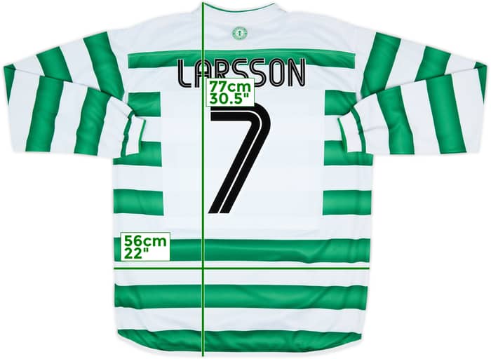2003-04 Celtic Home L/S Shirt Larsson #7 - 5/10 - (L)