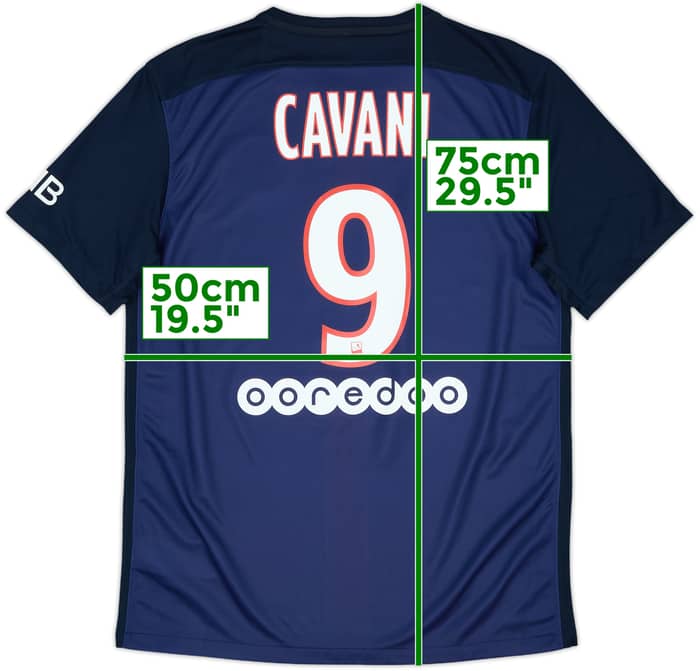 2015-16 Paris Saint-Germain Home Shirt Cavani #9 - 9/10 - (M)