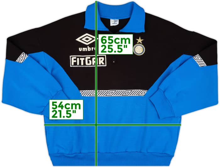 1991-92 Inter Milan Umbro 1/4 Zip Sweat Top - 6/10 - (M)