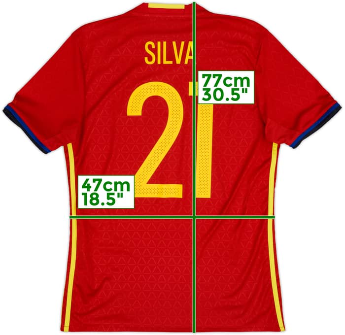 2016-17 Spain Home Shirt Silva #21 - 10/10 - (M)