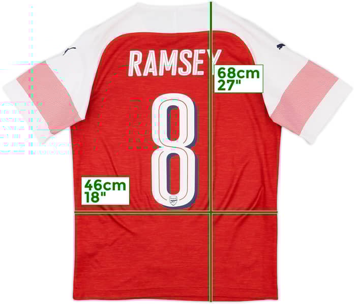 2018-19 Arsenal Home Shirt Ramsey #8 - 7/10 - (S)