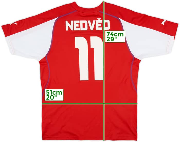 2003-04 Czech Republic Home Shirt Nedved #11 - 8/10 - (L)