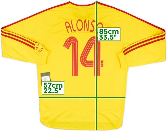 2006-07 Liverpool Player Issue Away L/S Shirt Alonso #14 (XL)