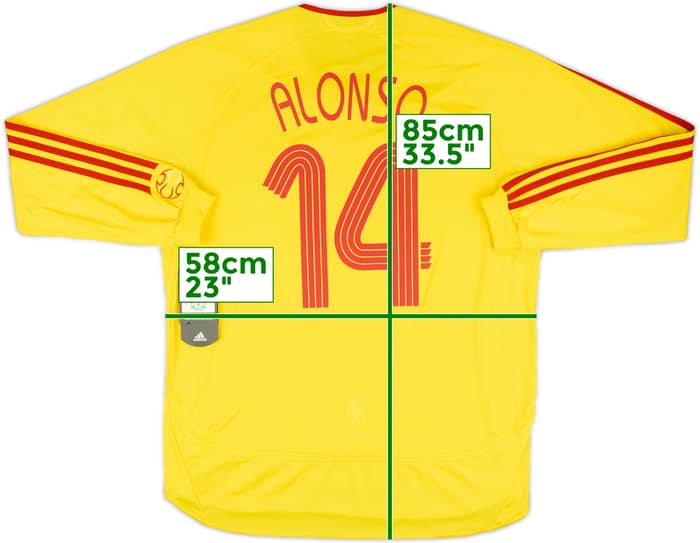 2006-07 Liverpool Player Issue Away L/S Shirt Alonso #14 (XL)