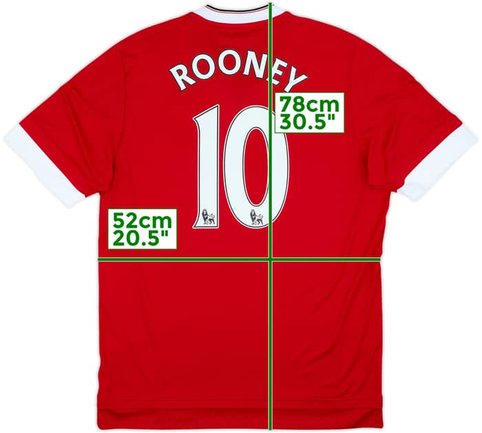 2015-16 Manchester United Home Shirt Rooney #10 (L)