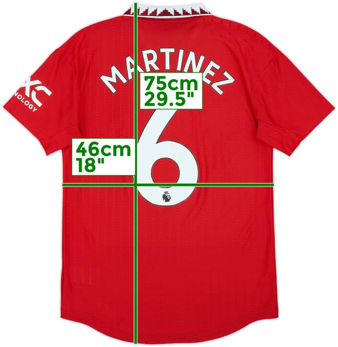 2022-23 Manchester United Authentic Home Shirt Martinez #6 - 7/10 - (S)