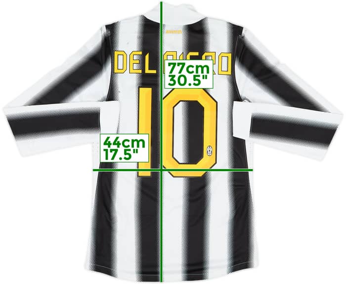 2011-12 Juventus Prototype Authentic Home L/S Shirt Del Piero #10 - 6/10 - (S)