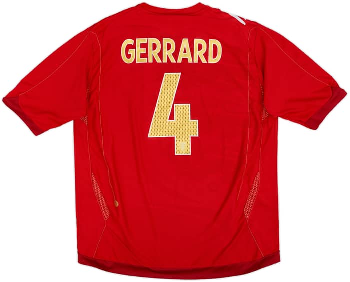 2006-08 England Away Shirt Gerrard #4 - 7/10 - (XL)