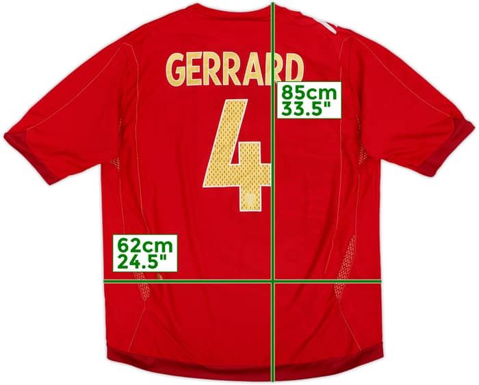 2006-08 England Away Shirt Gerrard #4 - 7/10 - (XL)