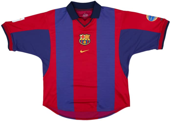 2000-01 Barcelona Home Shirt Rivaldo #10 - 8/10 - (M)